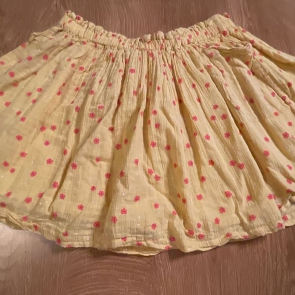 Cat & Jack Yellow Floral Print Elastic Waist Ruffle Skirt