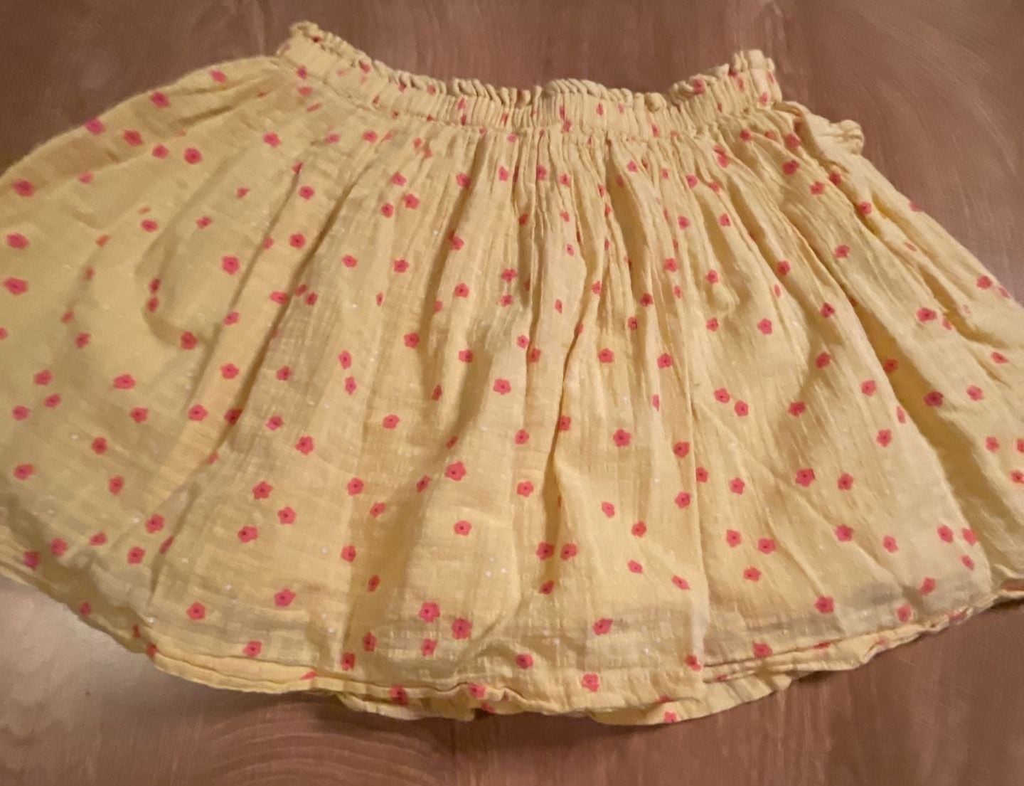 Cat & Jack Yellow Floral Print Elastic Waist Ruffle Skirt 3