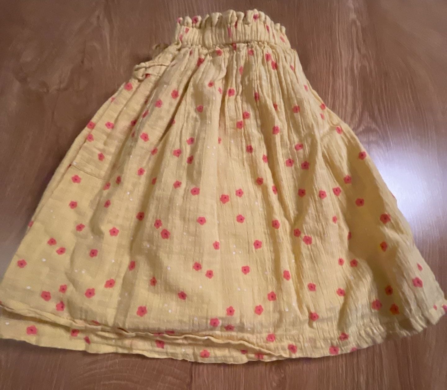 Cat & Jack Yellow Floral Print Elastic Waist Ruffle Skirt 5