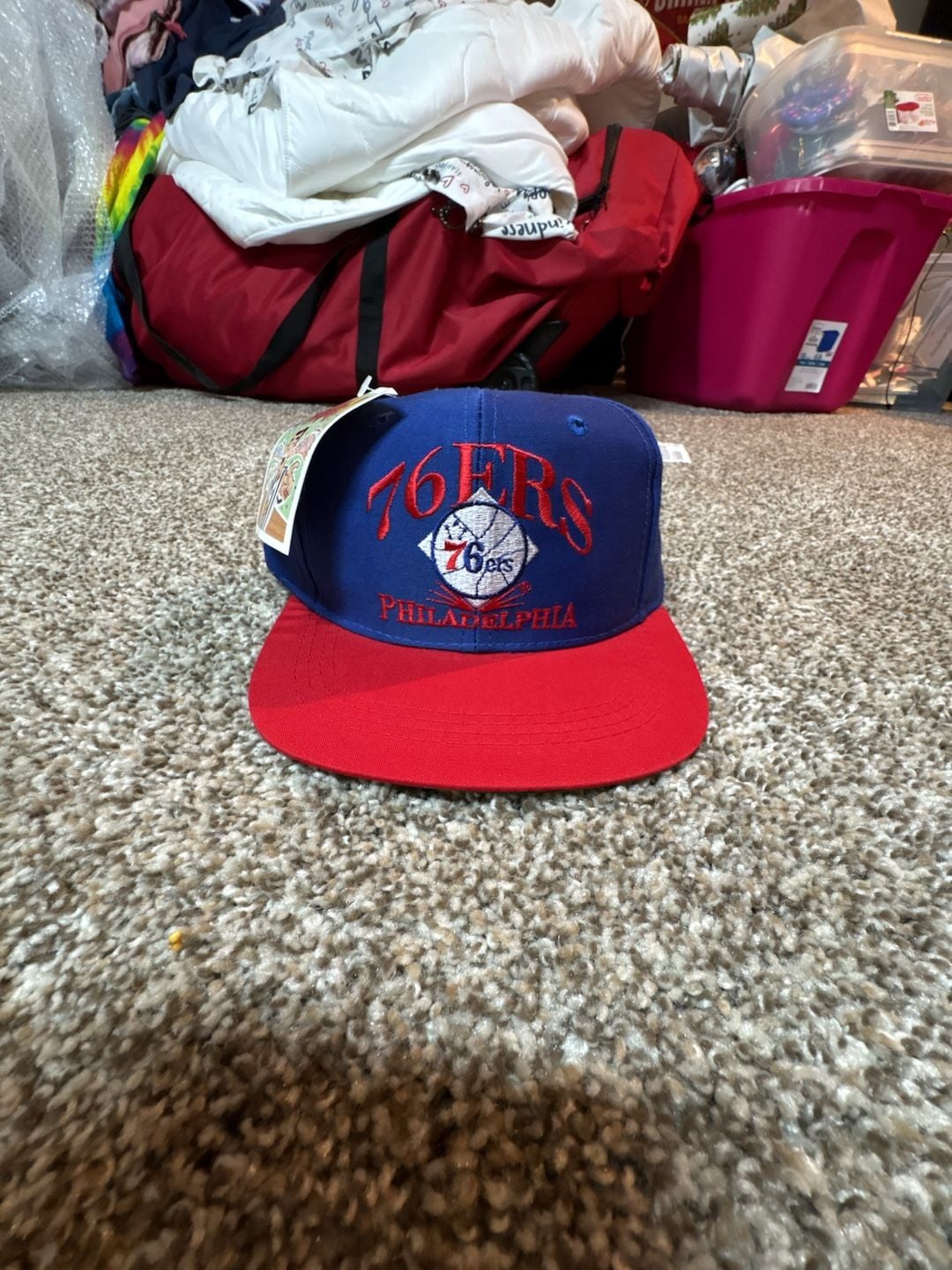 Vintage 90s Philadelphia 76ers AJD Youth Snapback Hat 2