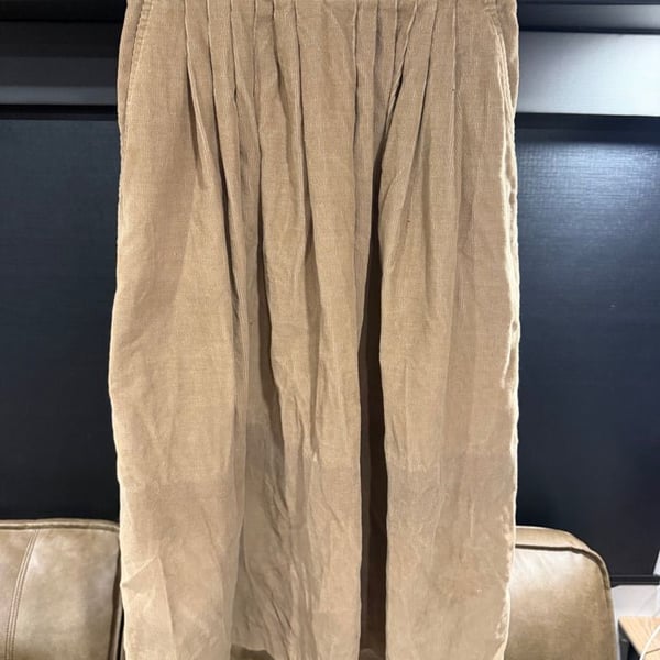 VTG 80s 90s Norton McNaughton Tan Corduroy Pleated Midi Skirt Pockets Size 12 USA
