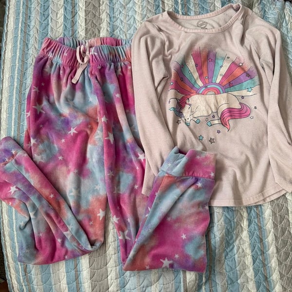 Wonder Nation Girls Unicorn Long Sleeve Pajama Set