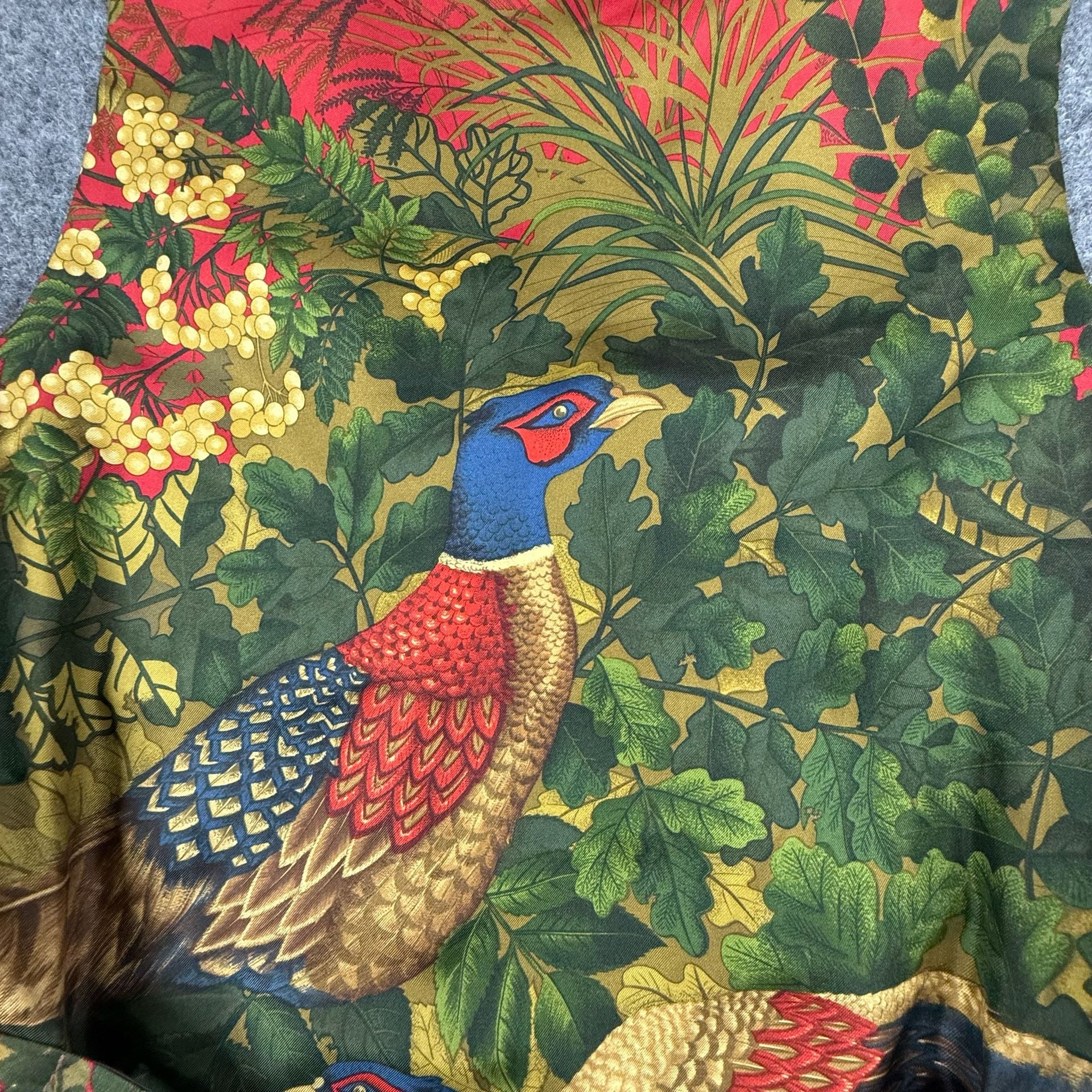 Vintage Bullock & Jones Suede Leather Waistcoat Vest with Pheasant Print Silk Back 5
