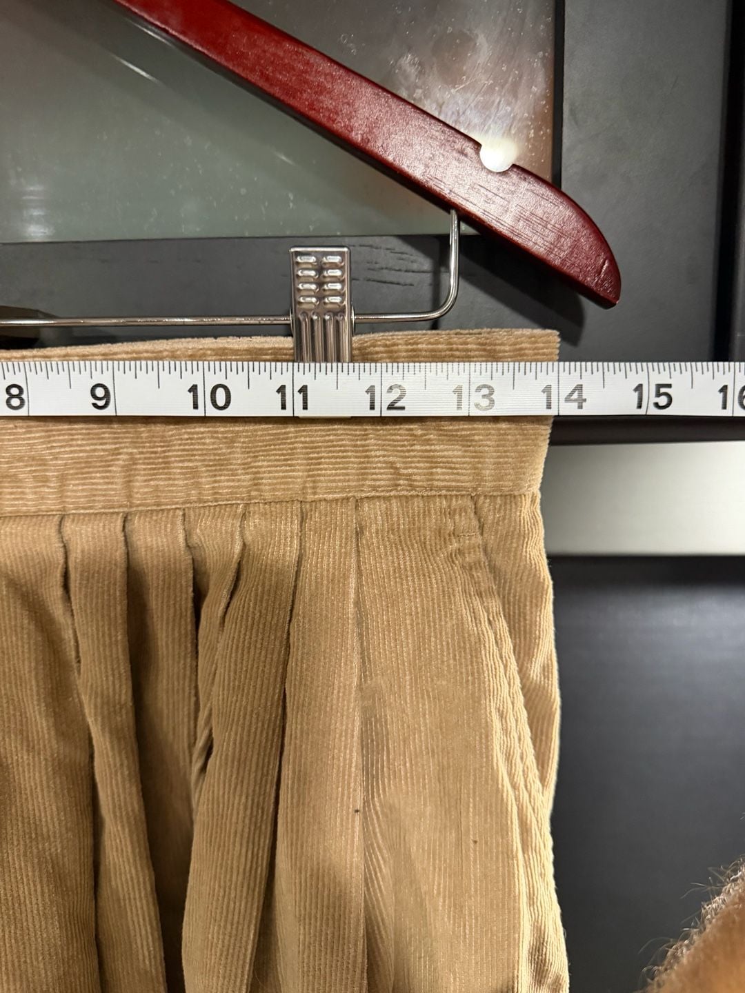 VTG 80s 90s Norton McNaughton Tan Corduroy Pleated Midi Skirt Pockets Size 12 USA 5