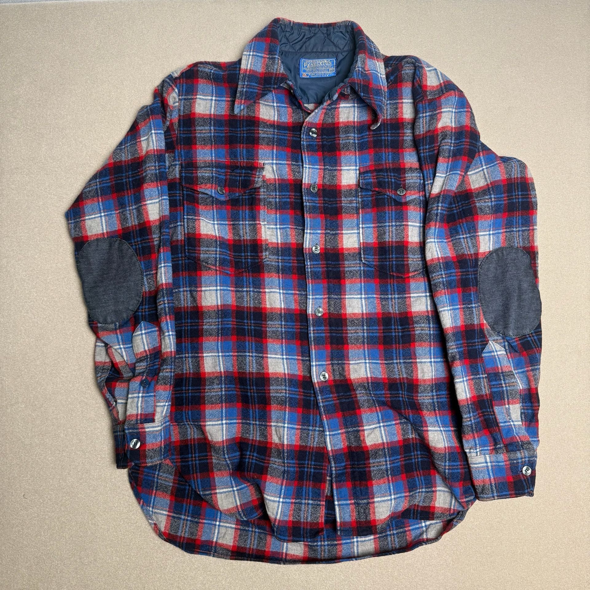 Vintage Pendleton Wool Flannel Shirt with Elbow Patches 2