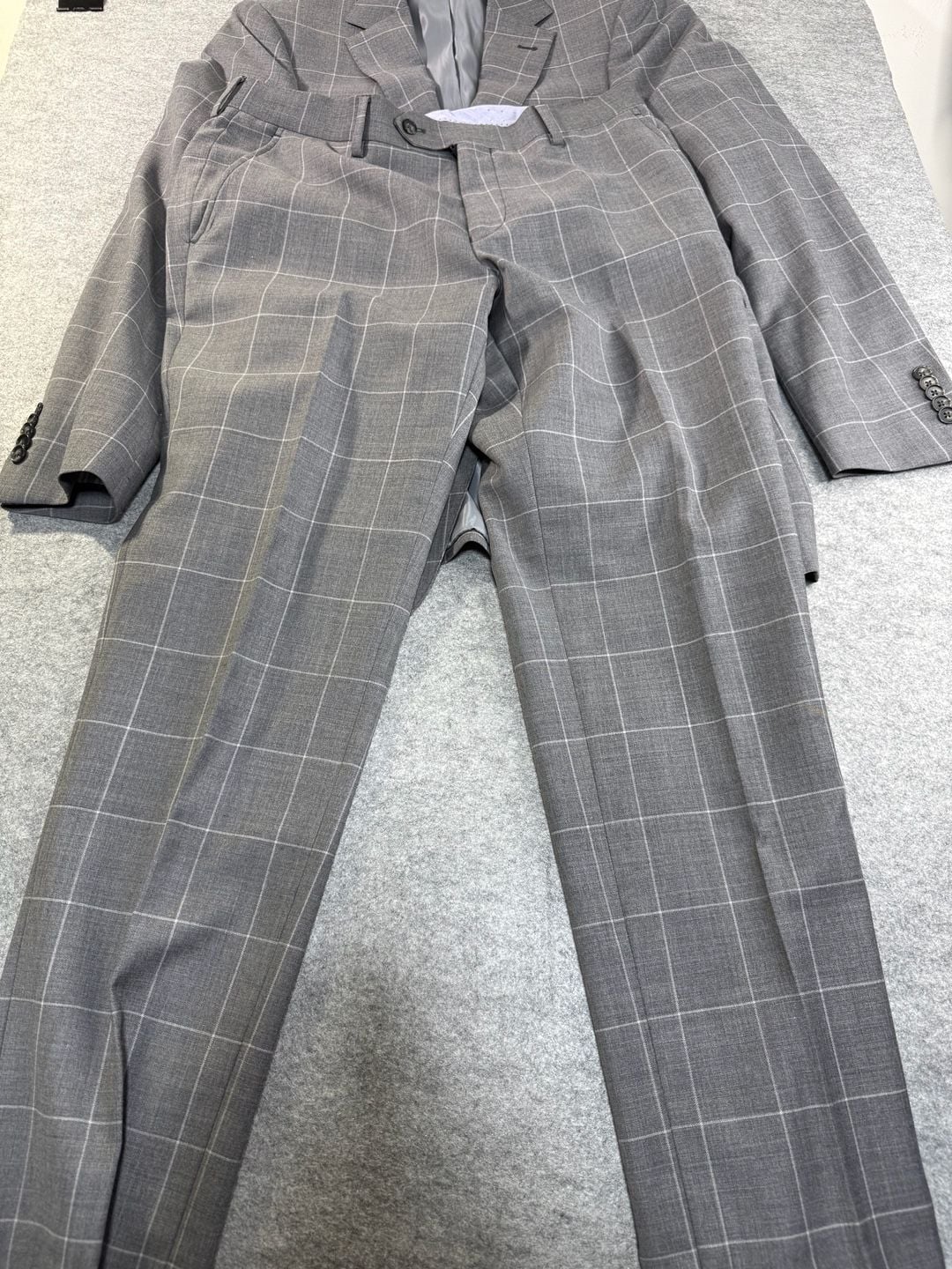 Smith and James Padua Model Grey Windowpane 100% Wool Suit 2
