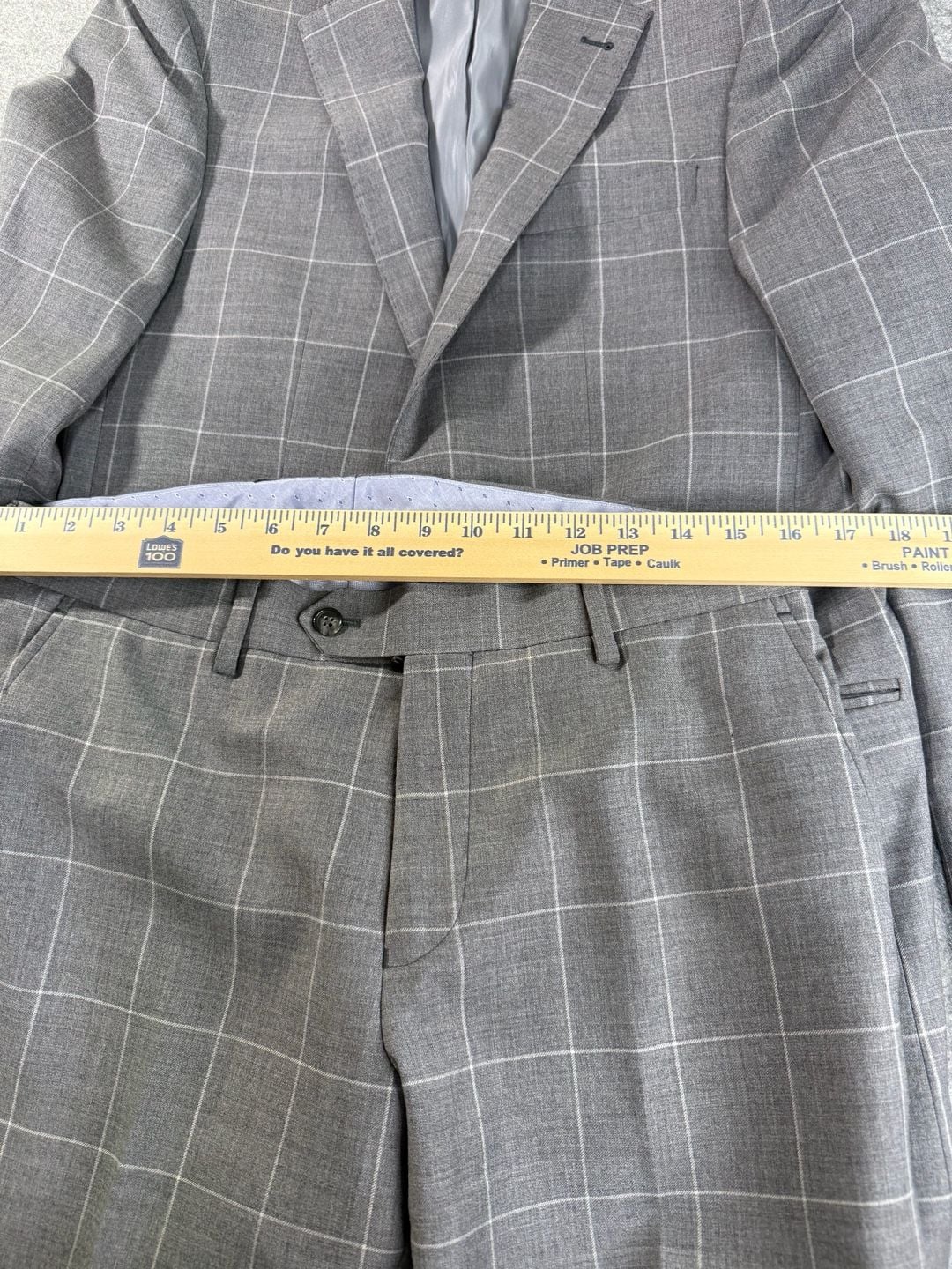 Smith and James Padua Model Grey Windowpane 100% Wool Suit 7