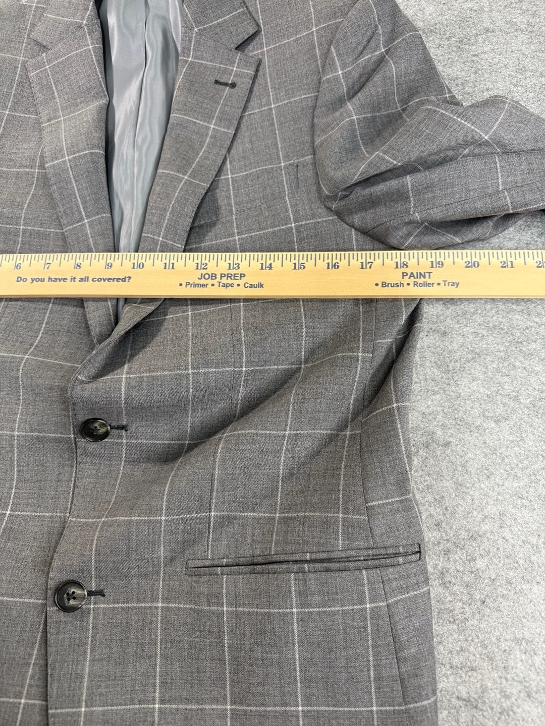 Smith and James Padua Model Grey Windowpane 100% Wool Suit 8