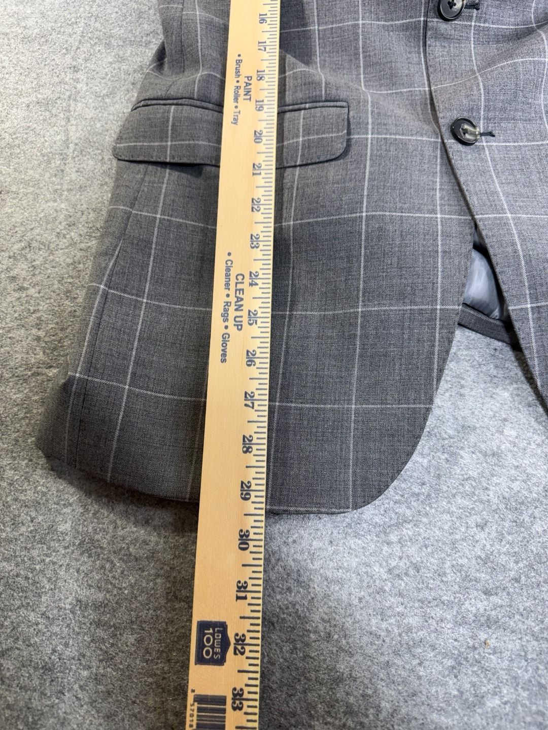 Smith and James Padua Model Grey Windowpane 100% Wool Suit 9