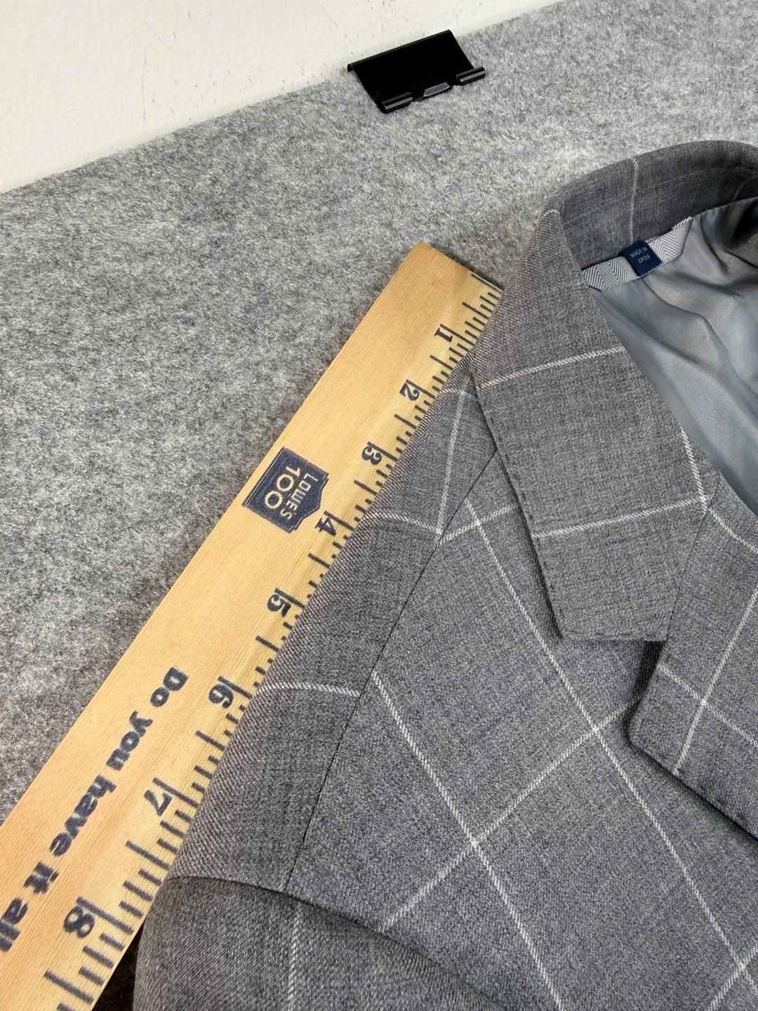 Smith and James Padua Model Grey Windowpane 100% Wool Suit 10