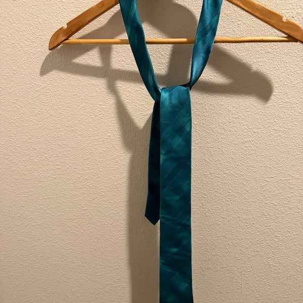Bespoke New York Teal Striped Pattern Neck Tie
