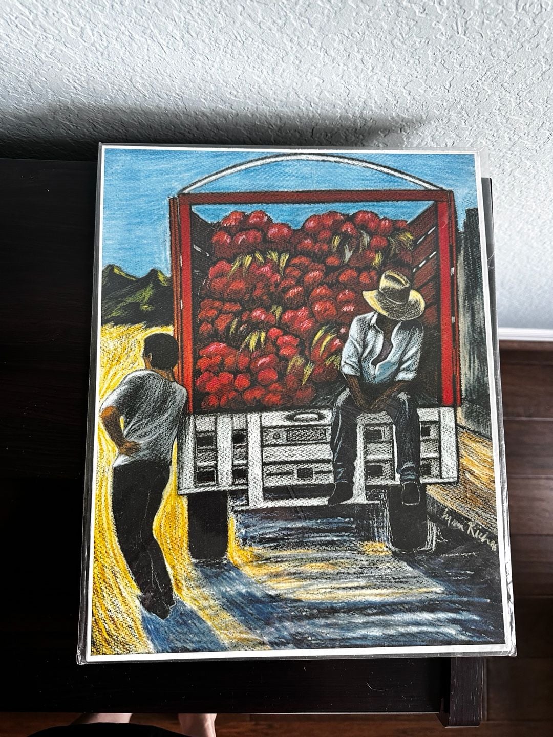 Color Laser Art Print of Fruit Vendors on Truck by Artist Lynn B. Rich 1