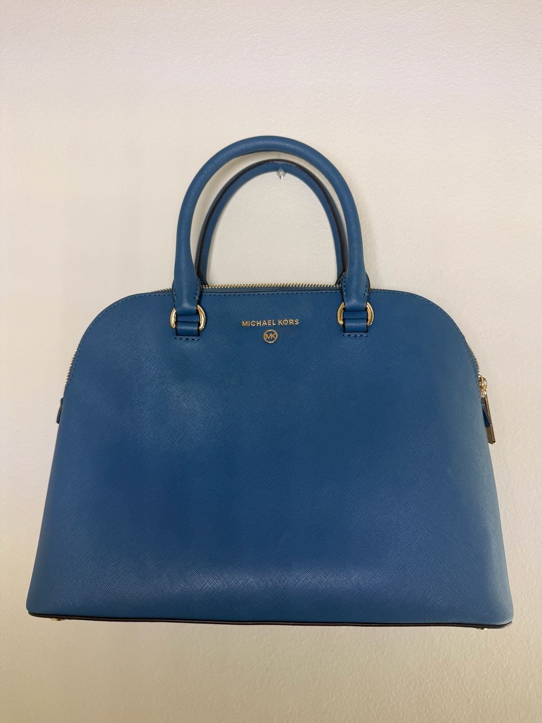 Michael Kors Cindy Large Dome Satchel in Dk Chambray Saffiano Leather 2