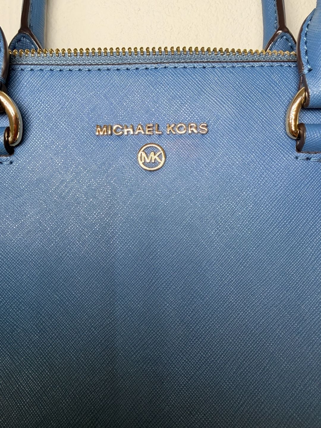 Michael Kors Cindy Large Dome Satchel in Dk Chambray Saffiano Leather 5