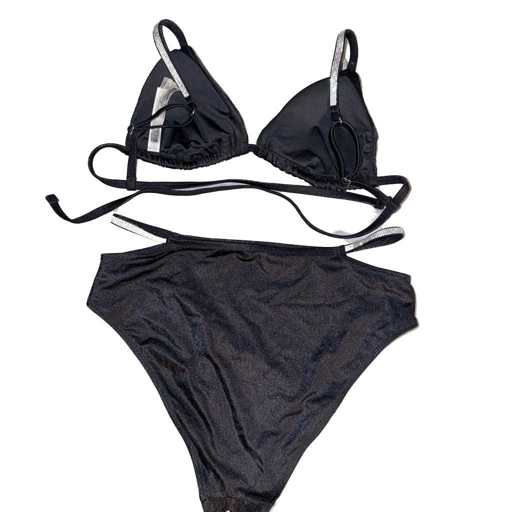 Victoria's Secret Rhinestone Strap Triangle Bikini Top and High-Waist Cheeky Bottom Set 2