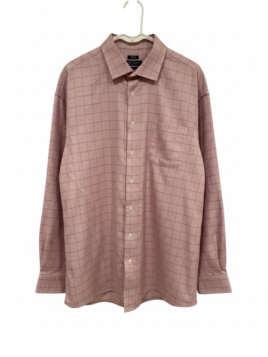 Tall Pronto Uomo Red/Pink Long Sleeve Egyptian Shirt 19 36/37 2
