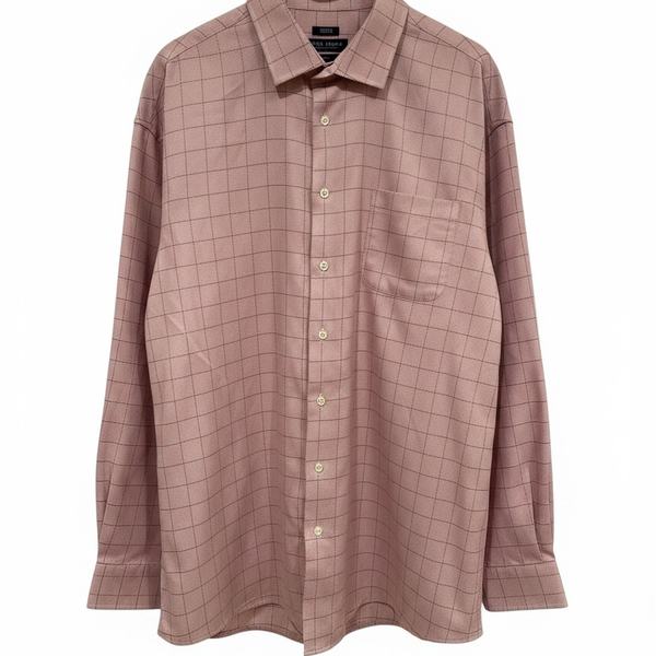 Tall Pronto Uomo Red/Pink Long Sleeve Egyptian Shirt 19 36/37