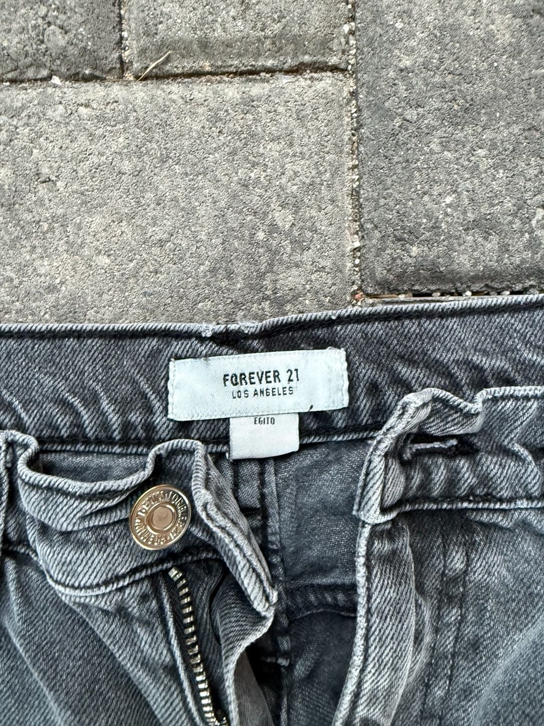 Forever 21 Ripped Distressed Washed Black Wide Leg Jeans 4