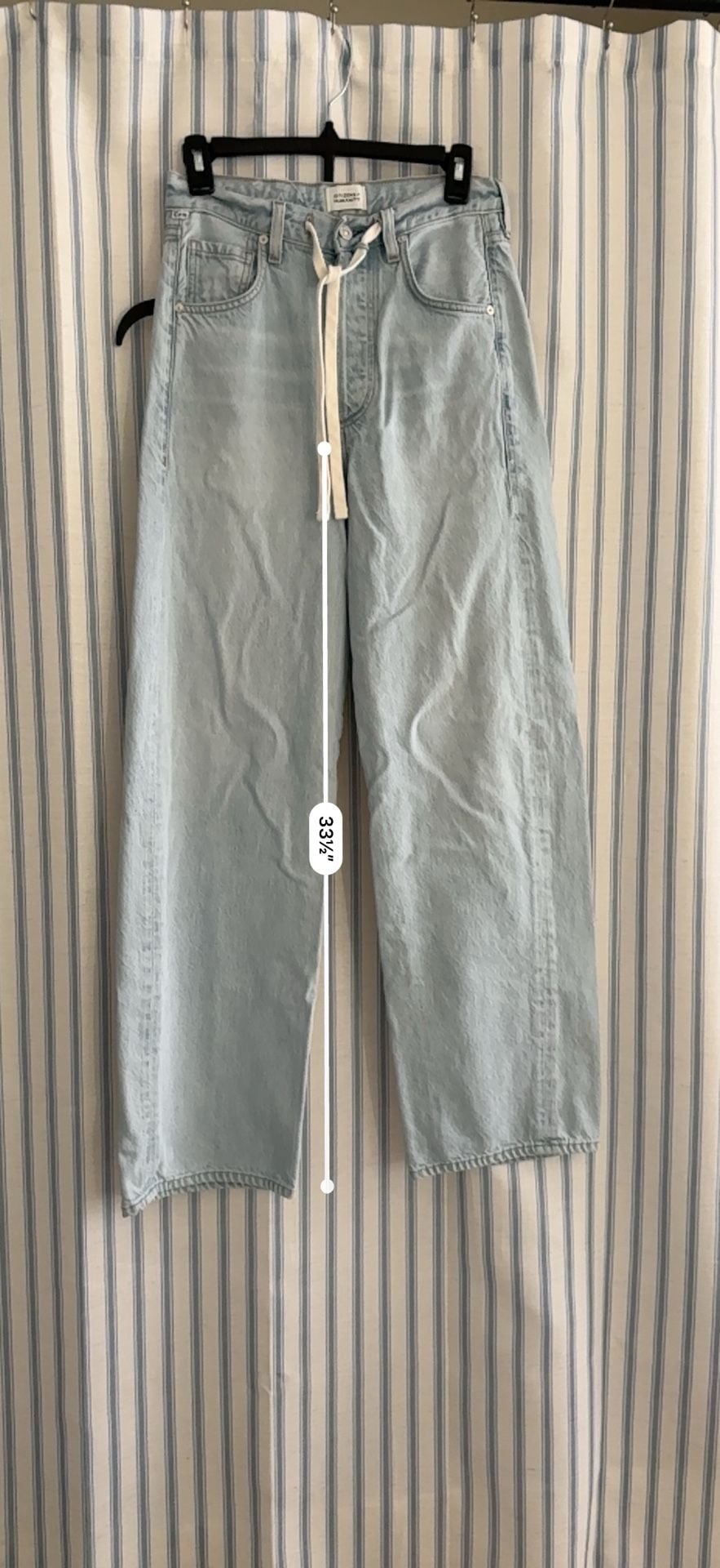 Citizens of Humanity Petite Brynn Drawstring Trouser Jeans in Blue Lace 5