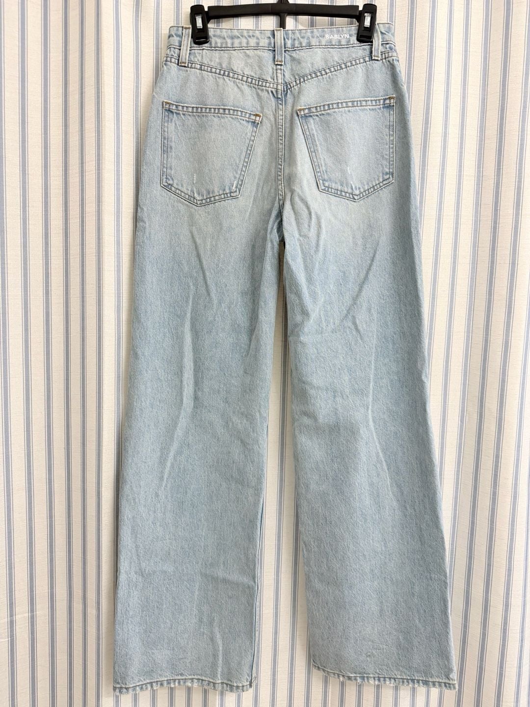 Sablyn Women's Light Wash Distressed Straight Leg Jeans Size 26 4