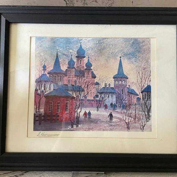 Anatole Krasnyansky Framed Seriolithograph Prague Icy Reflection