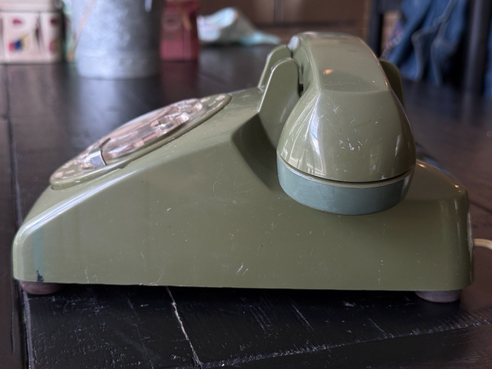 Vintage Bell System Western Electric Model 500 Rotary Telephone in Avocado Green 4