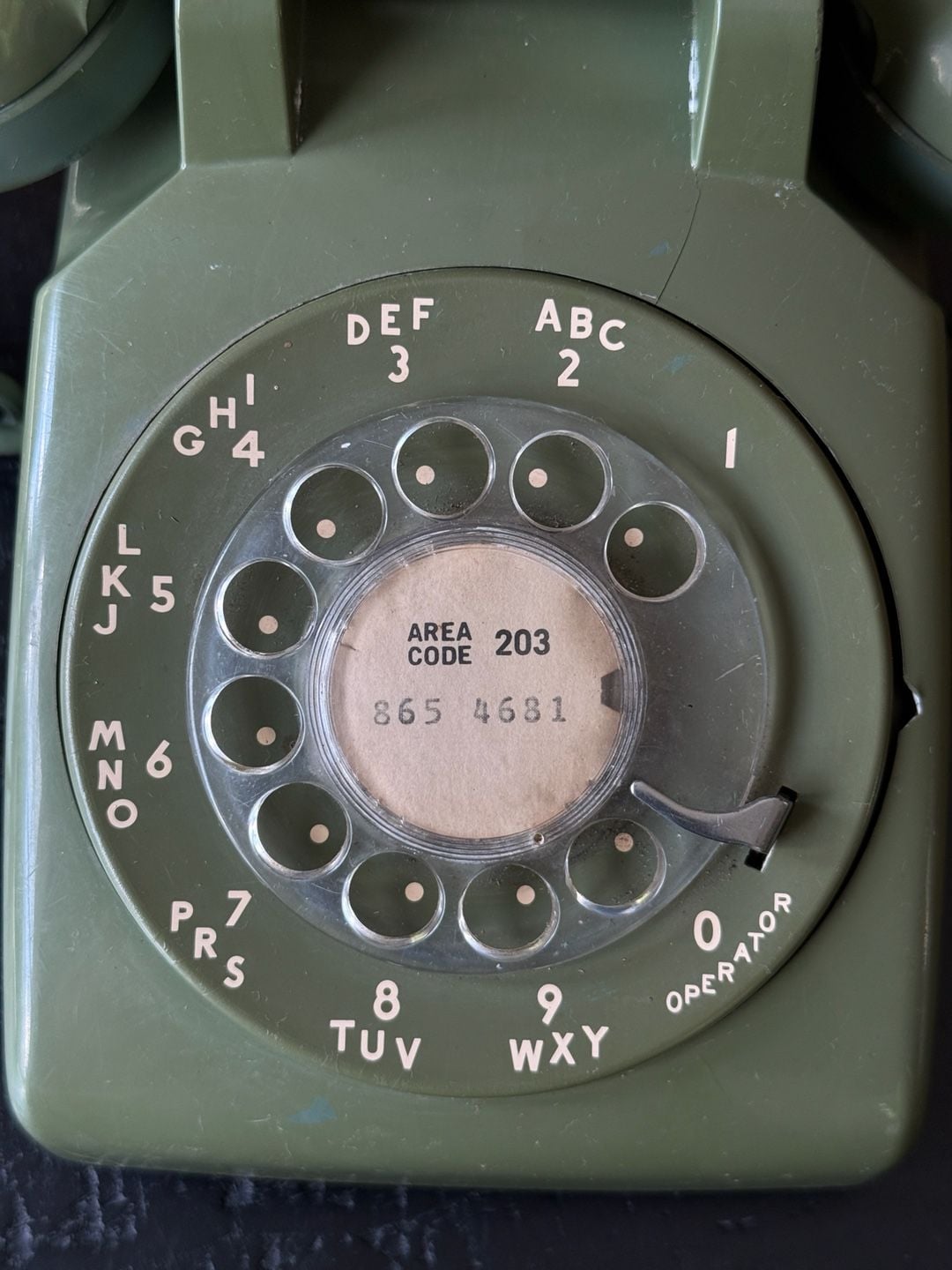 Vintage Bell System Western Electric Model 500 Rotary Telephone in Avocado Green 6