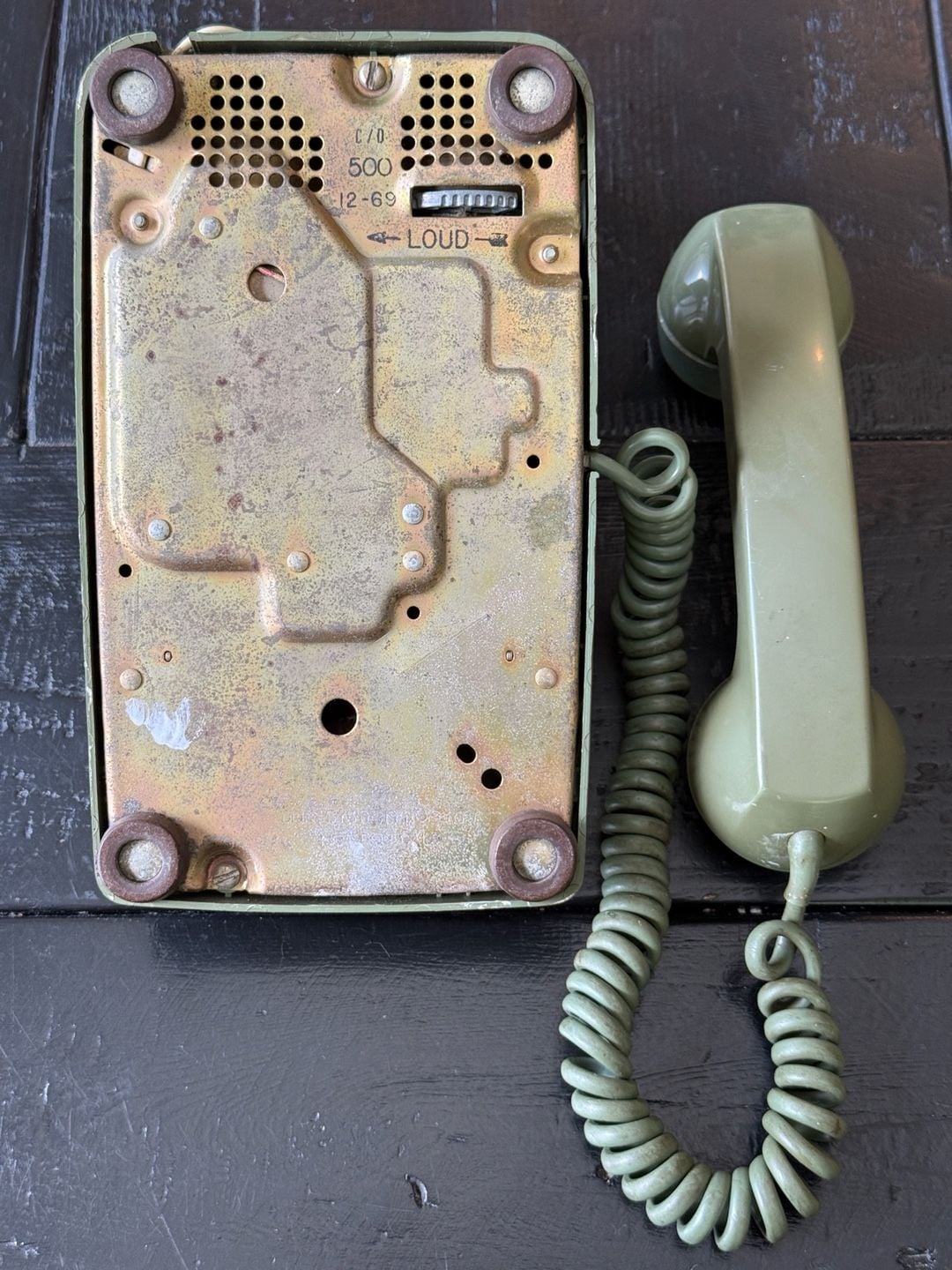 Vintage Bell System Western Electric Model 500 Rotary Telephone in Avocado Green 9