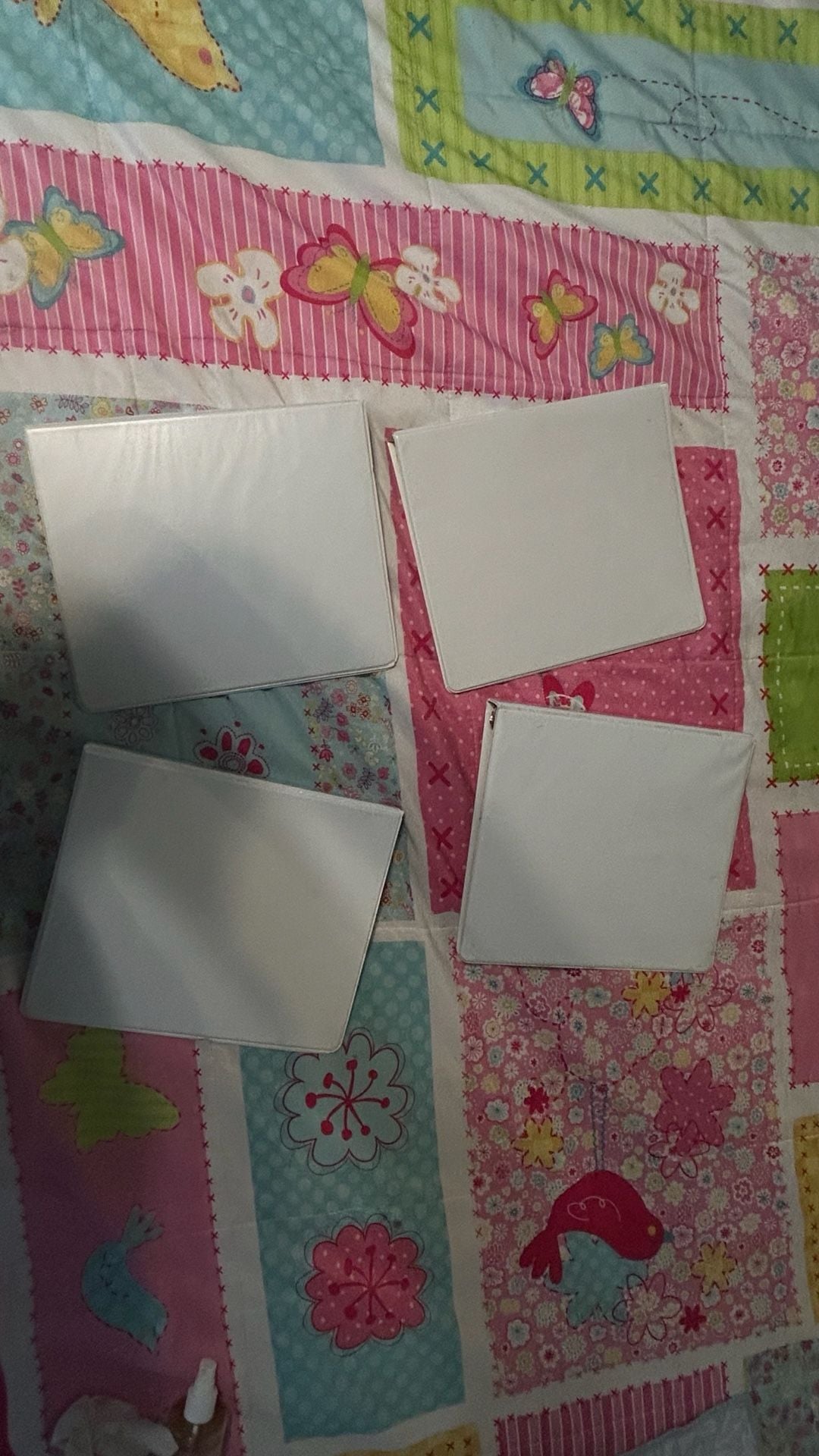 Set of 4 White Mini 3-Ring Binders 1