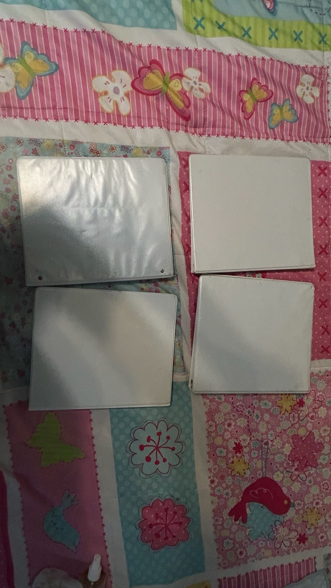 Set of 4 White Mini 3-Ring Binders 2
