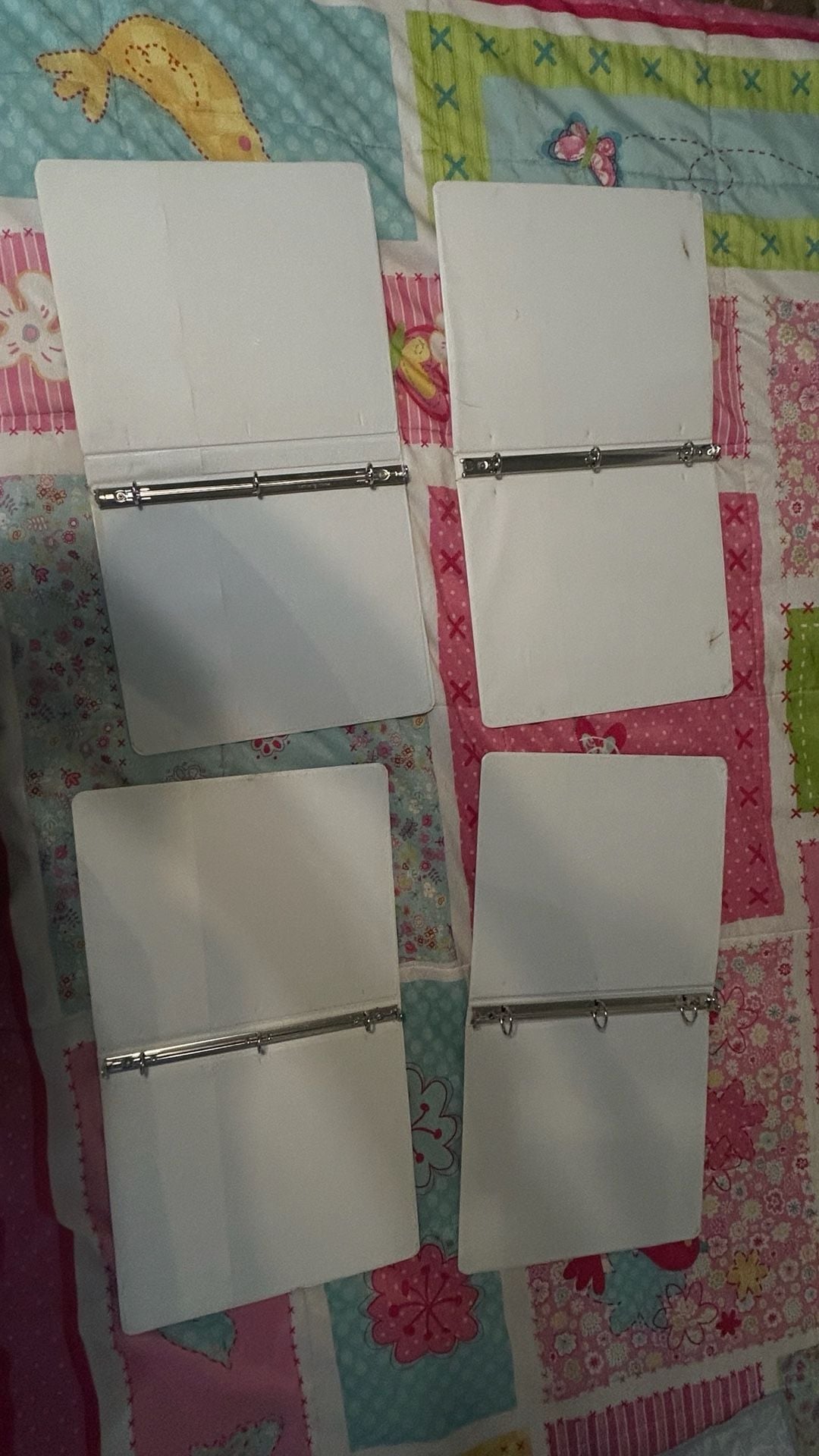 Set of 4 White Mini 3-Ring Binders 3