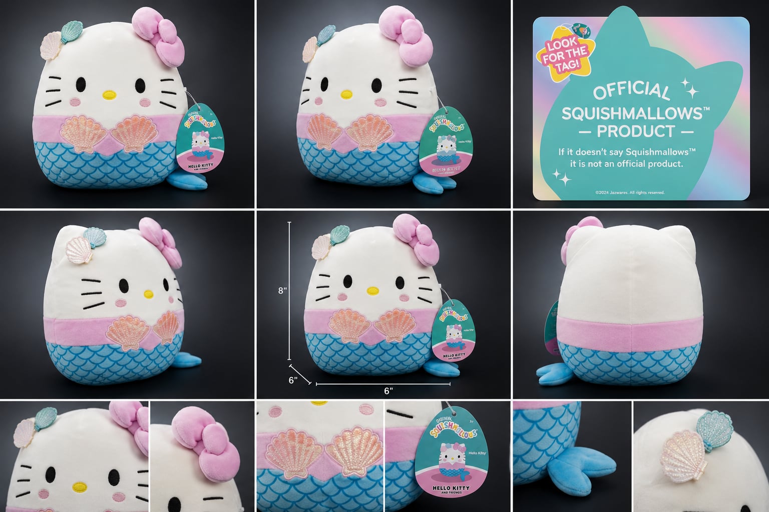 Squishmallows Hello Kitty Mermaid Plush with Iridescent Seashells 1