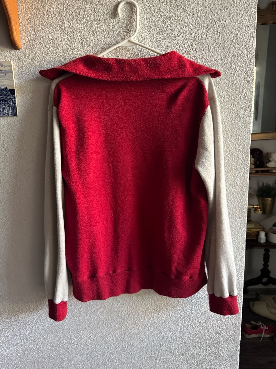 Vintage Track & Court Retro Full Zip Track Jacket Red and White Men's Size Large 6