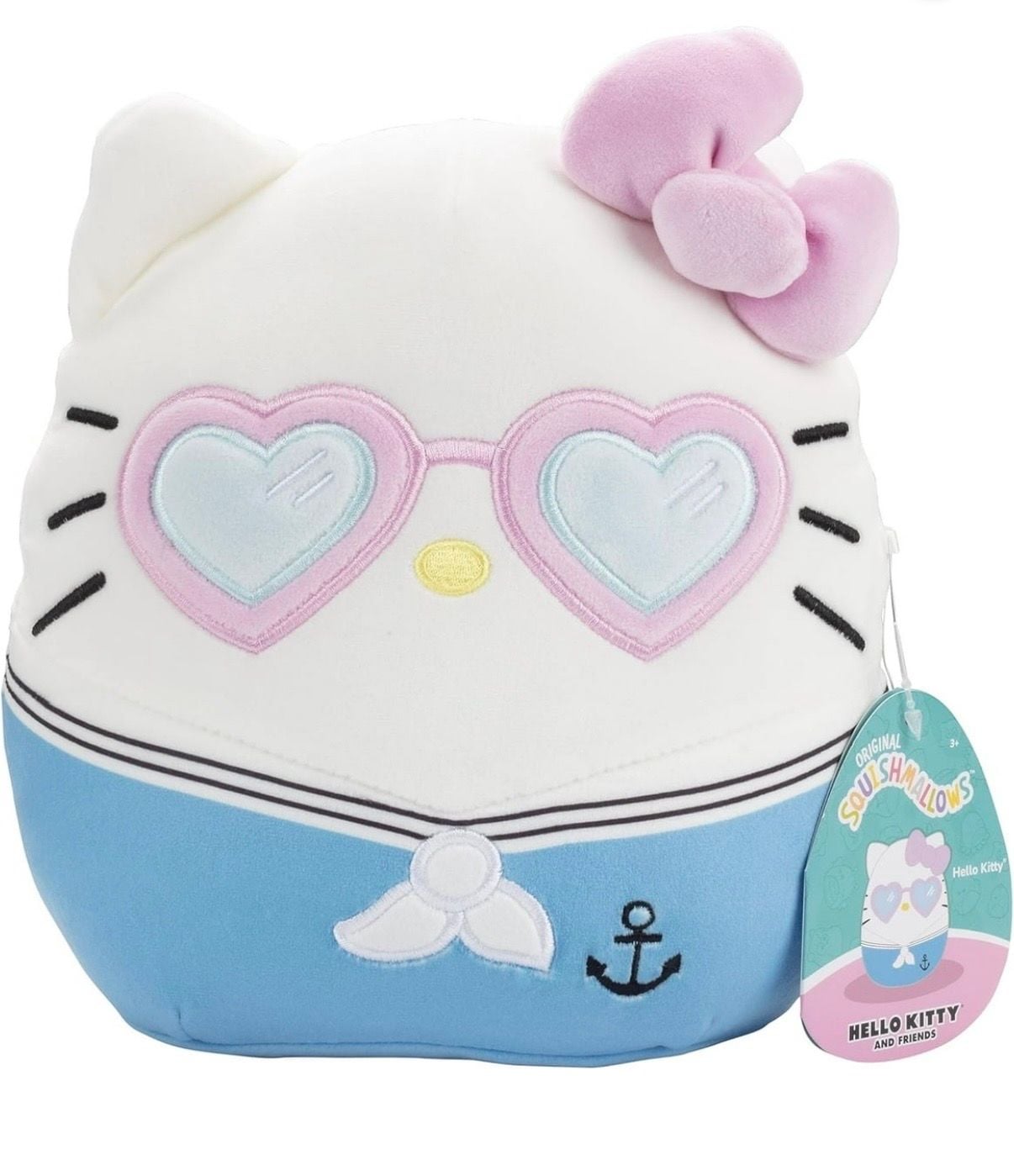 Squishmallows 8-Inch Sanrio Hello Kitty Sailor with Heart Glasses Plush 1