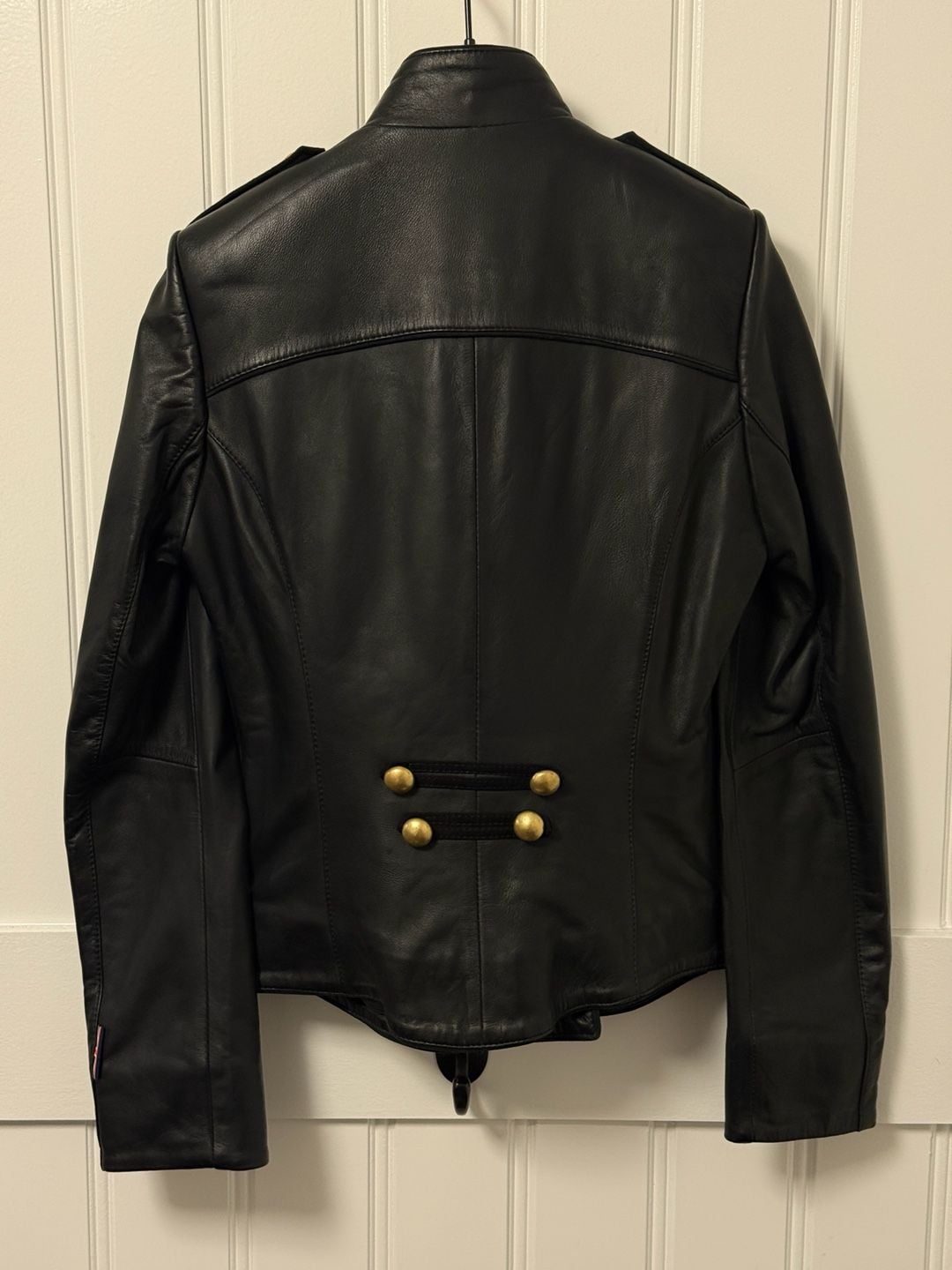 NWT! Boda Skins Women's Napoleon Black Sheepskin Leather Jacket 3
