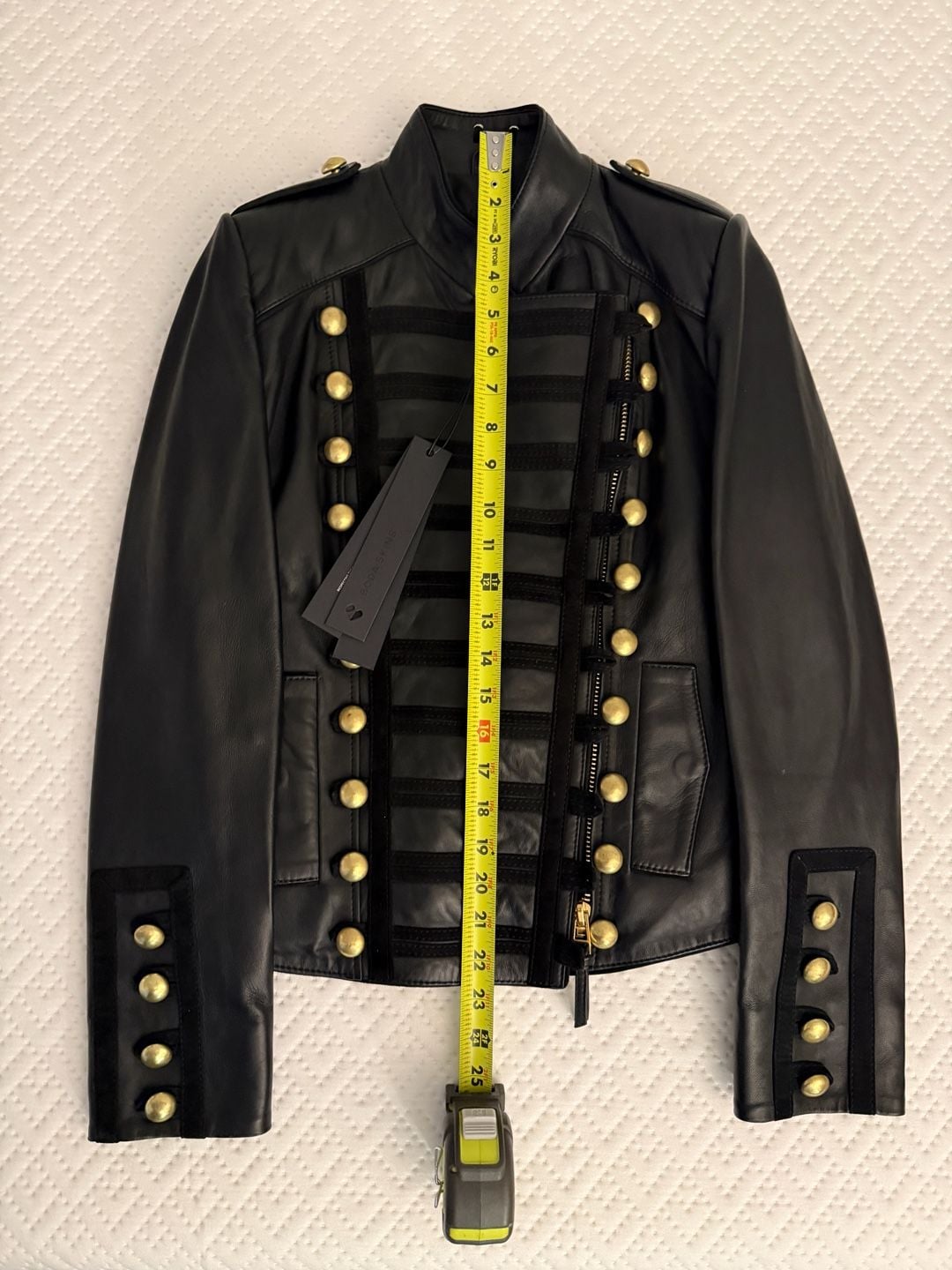 NWT! Boda Skins Women's Napoleon Black Sheepskin Leather Jacket 8