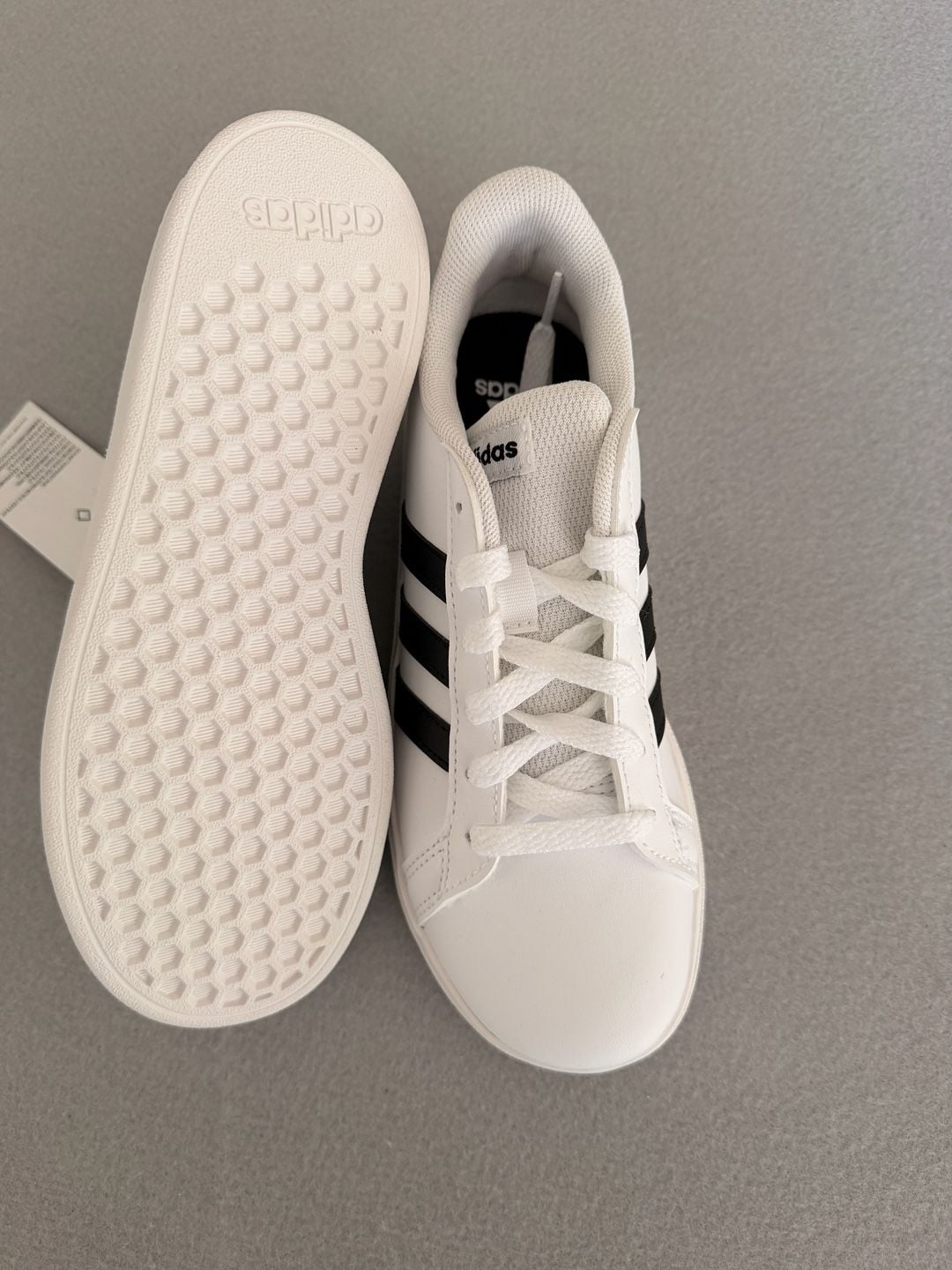Adidas Grand Court 2.0 Youth Sneakers Size 2.5 White/Black GW6511 4
