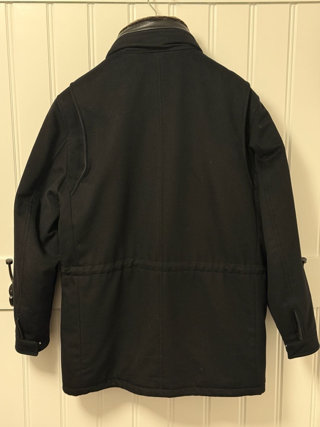 Ermenegildo Zegna Elements Cashmere Parka Jacket with Fur Collar and Leather - Size L / 52 3