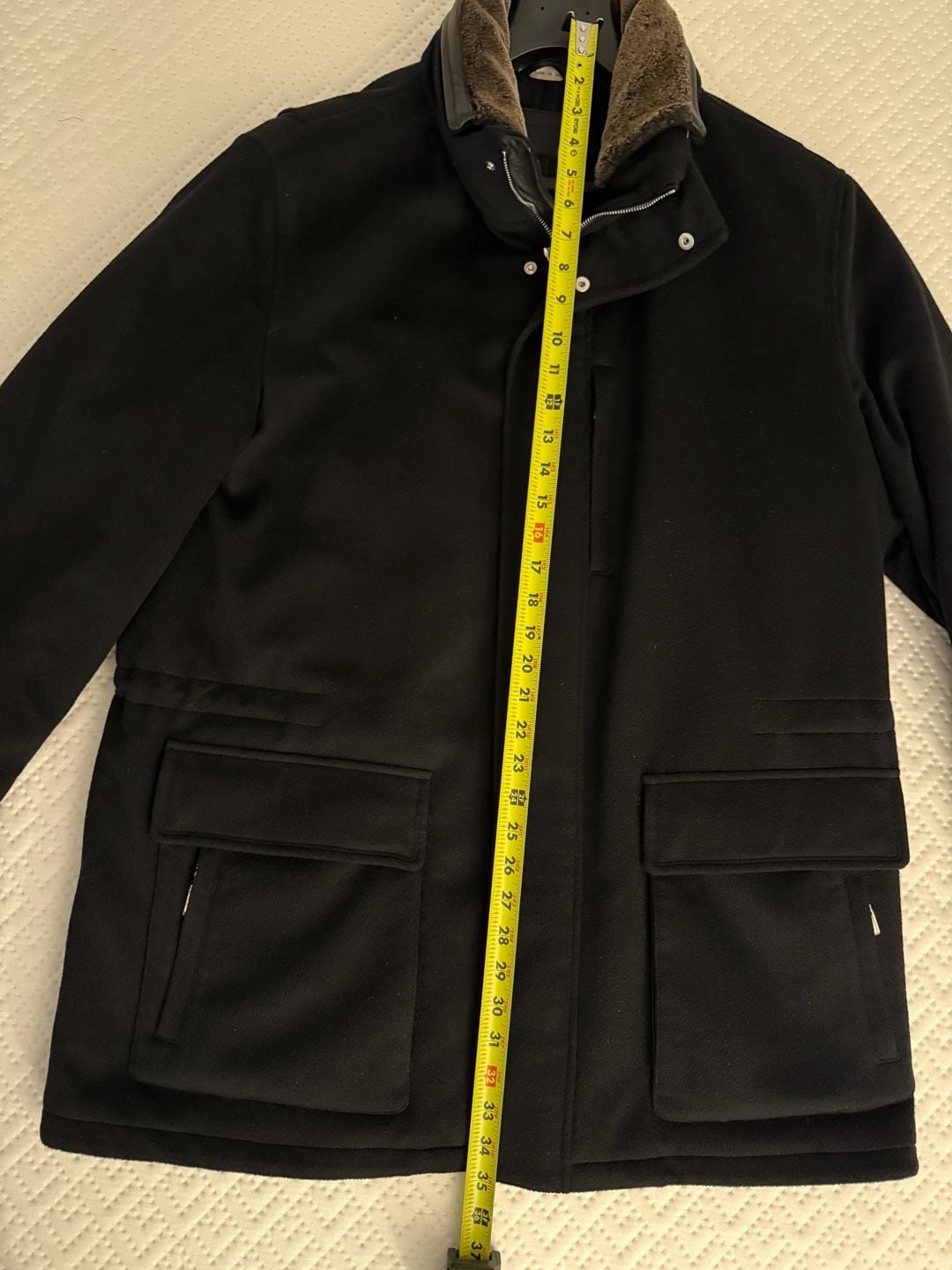 Ermenegildo Zegna Elements Cashmere Parka Jacket with Fur Collar and Leather - Size L / 52 12