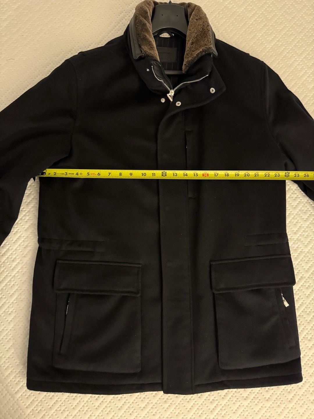 Ermenegildo Zegna Elements Cashmere Parka Jacket with Fur Collar and Leather - Size L / 52 13