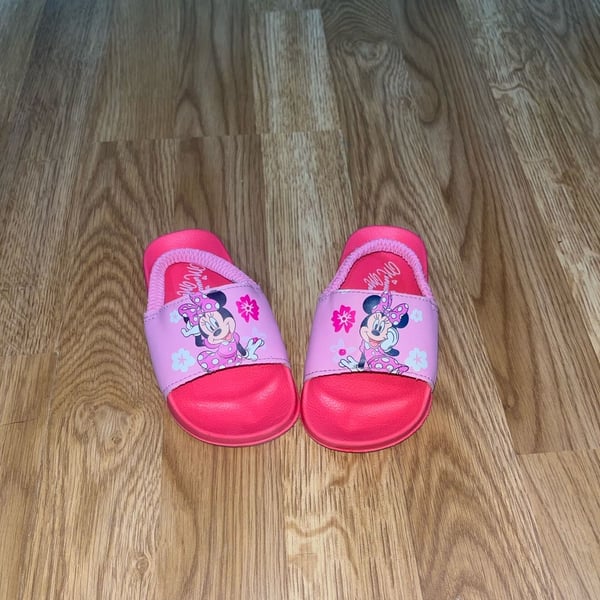 Disney Minnie Mouse Toddler Girls Sport Slides with Back Strap - Pink