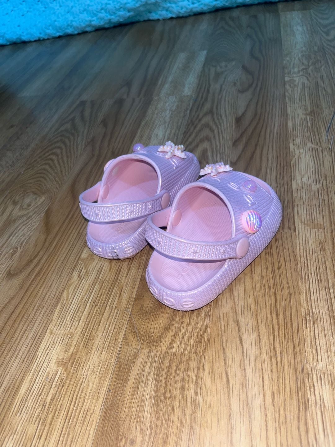 bebe Toddler Girl's EVA Slide Sandals with Sea Life Charms 3