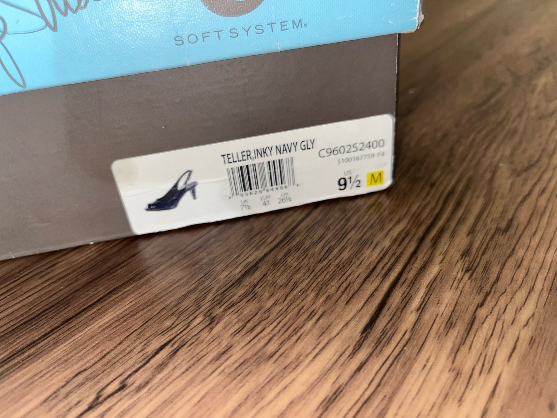 LifeStride Teller Inky Navy Patent Peep Toe Slingback Heels 5
