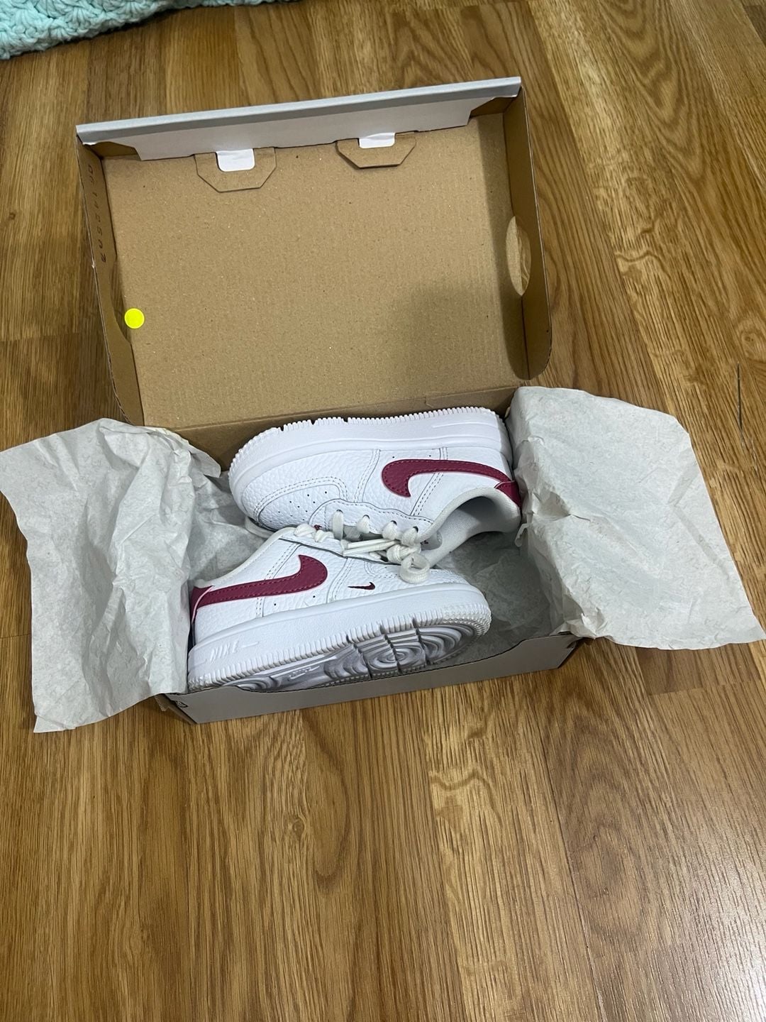 Nike Force 1 Low Younger Kids' Shoes White/Sweet Beet 2