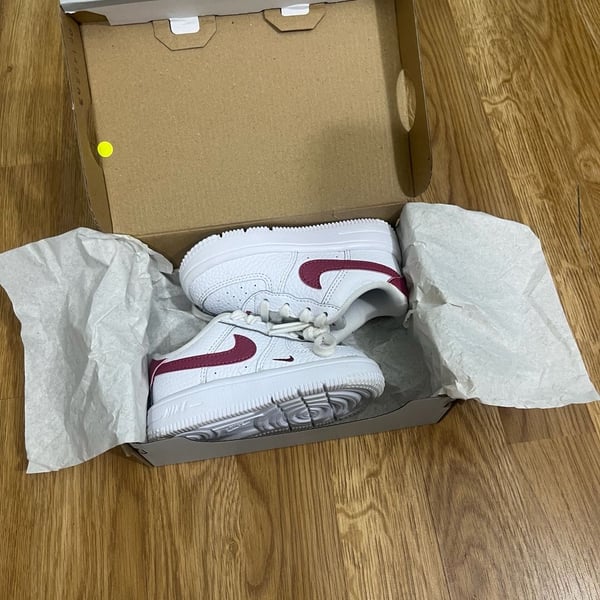 Nike Force 1 Low Younger Kids' Shoes White/Sweet Beet