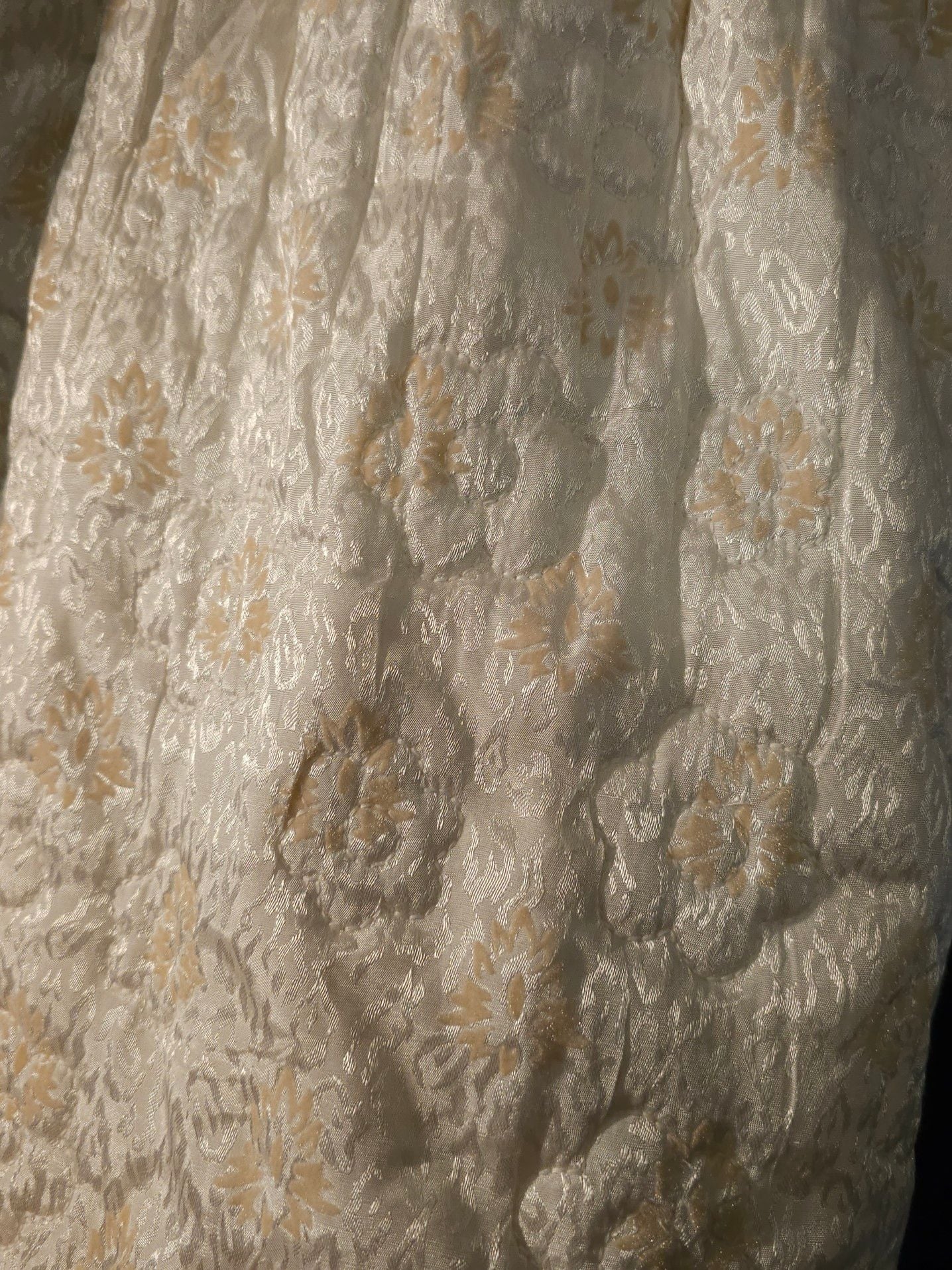 Kimchi Blue Cream Floral Jacquard Quilted Puff Sleeve Mini Dress 3