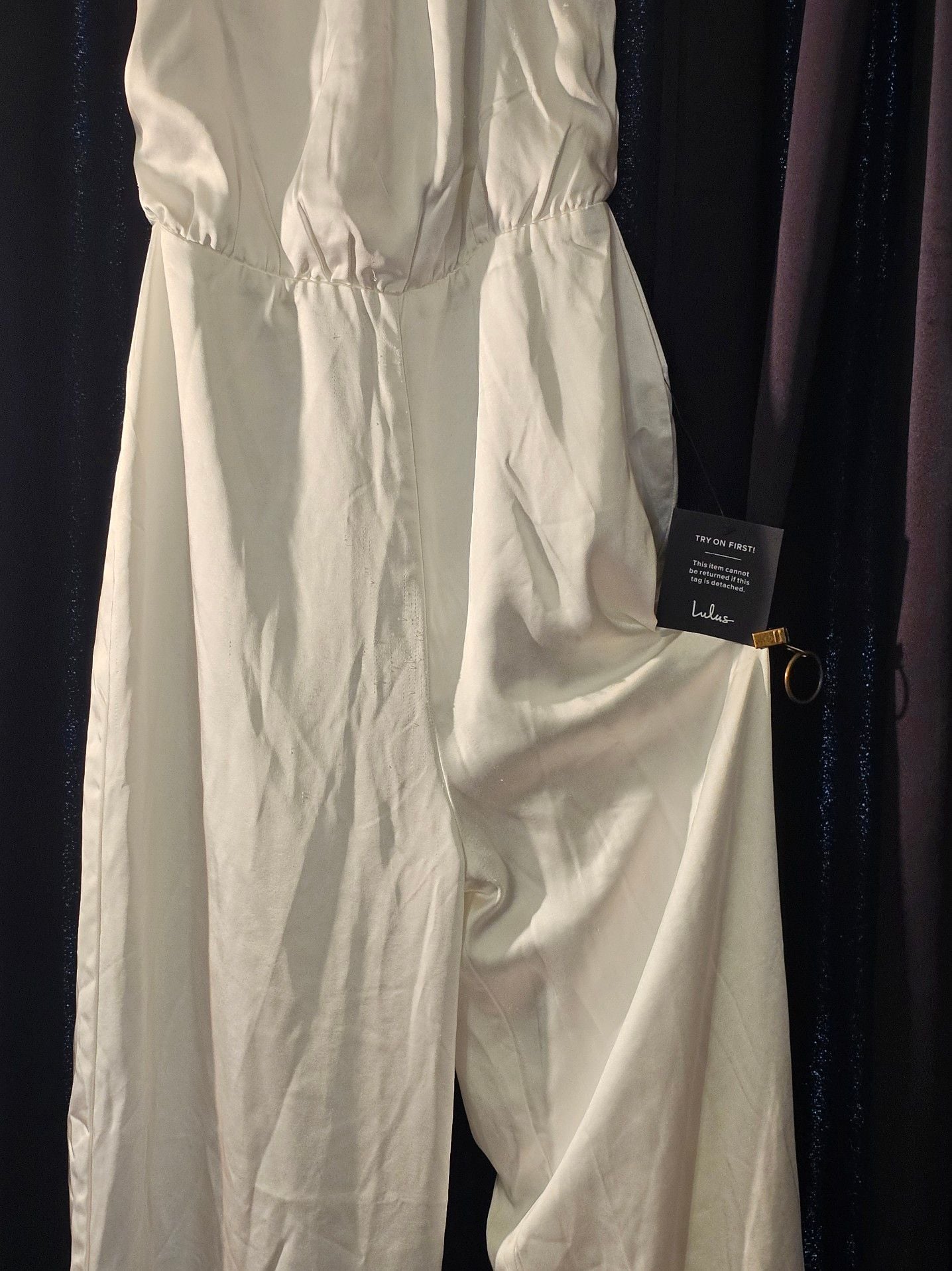 Lulus Halter Neck Wide Leg Jumpsuit in White 3