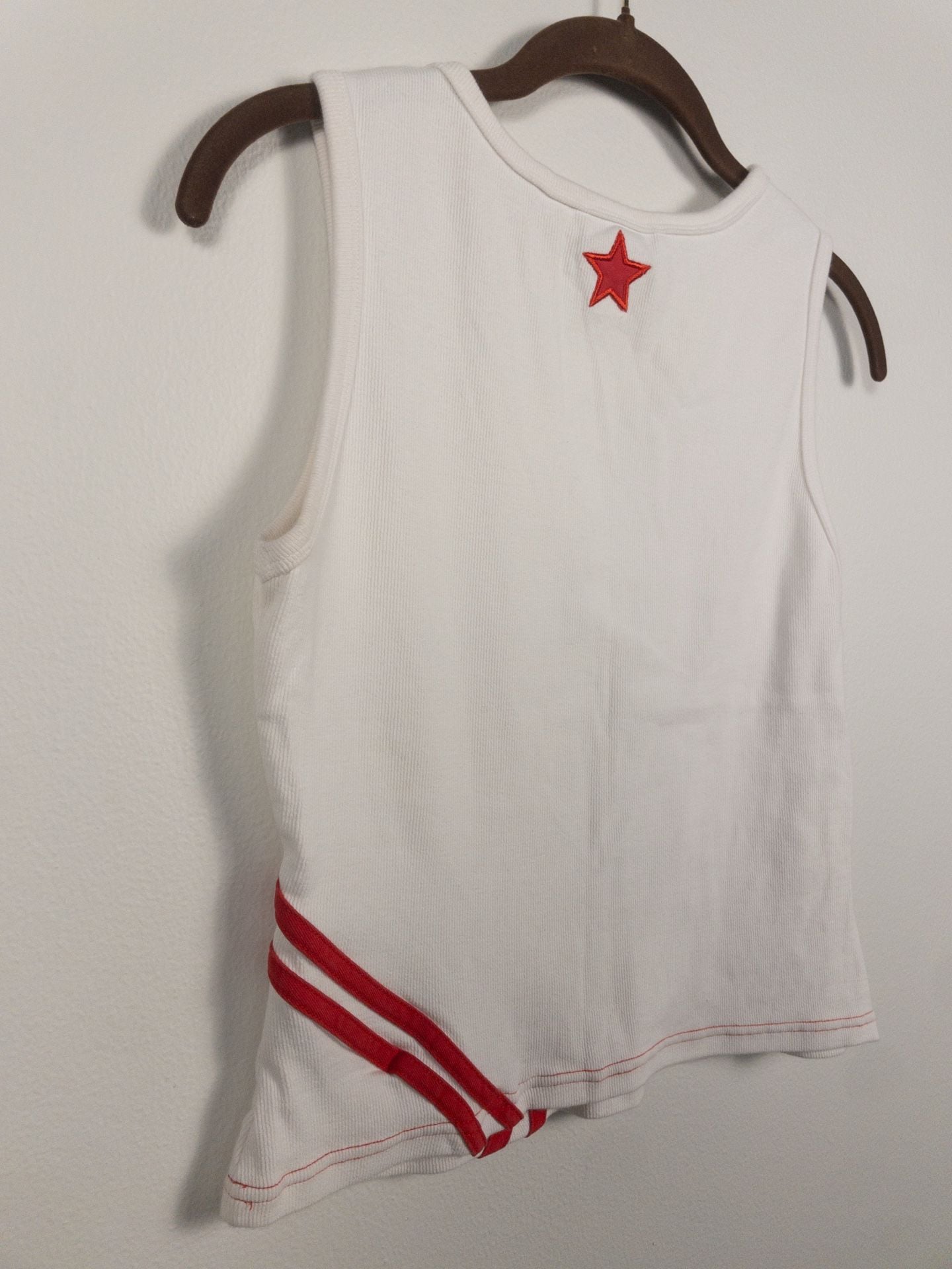 Princess Polly White Sleeveless Varsity Graphic Tank Top Number 67 Size US 6 8
