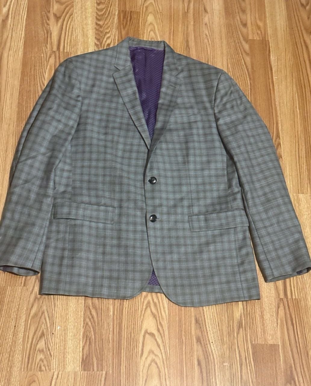 Ted Baker London Endurance Men's Gray Plaid Sport Coat Suit Jacket 42R 2