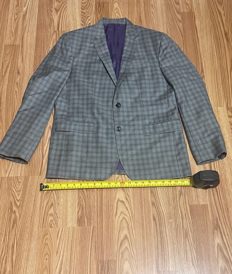 Ted Baker London Endurance Men's Gray Plaid Sport Coat Suit Jacket 42R 7